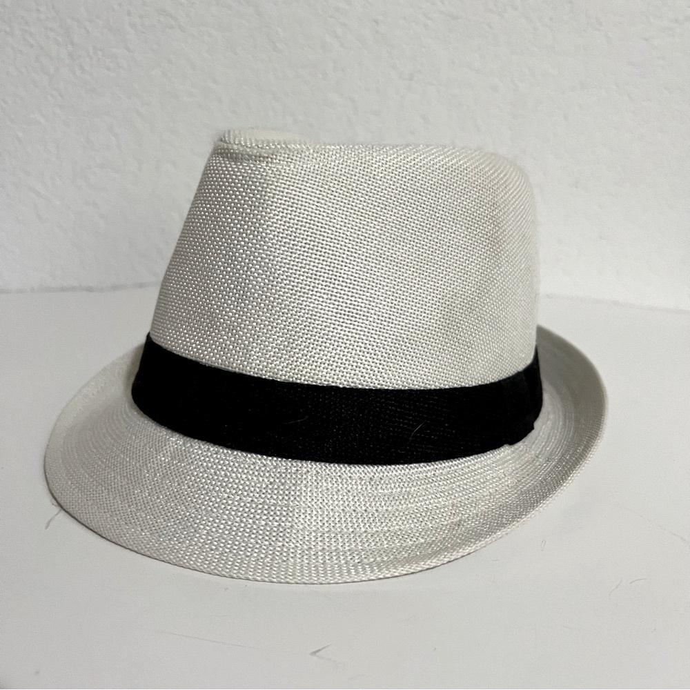 ABG Accessories Off White with Black Band Fedora Unisex One Size